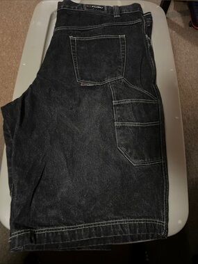 FUBU black sz 48 Denim Shorts with Contrast Stitching